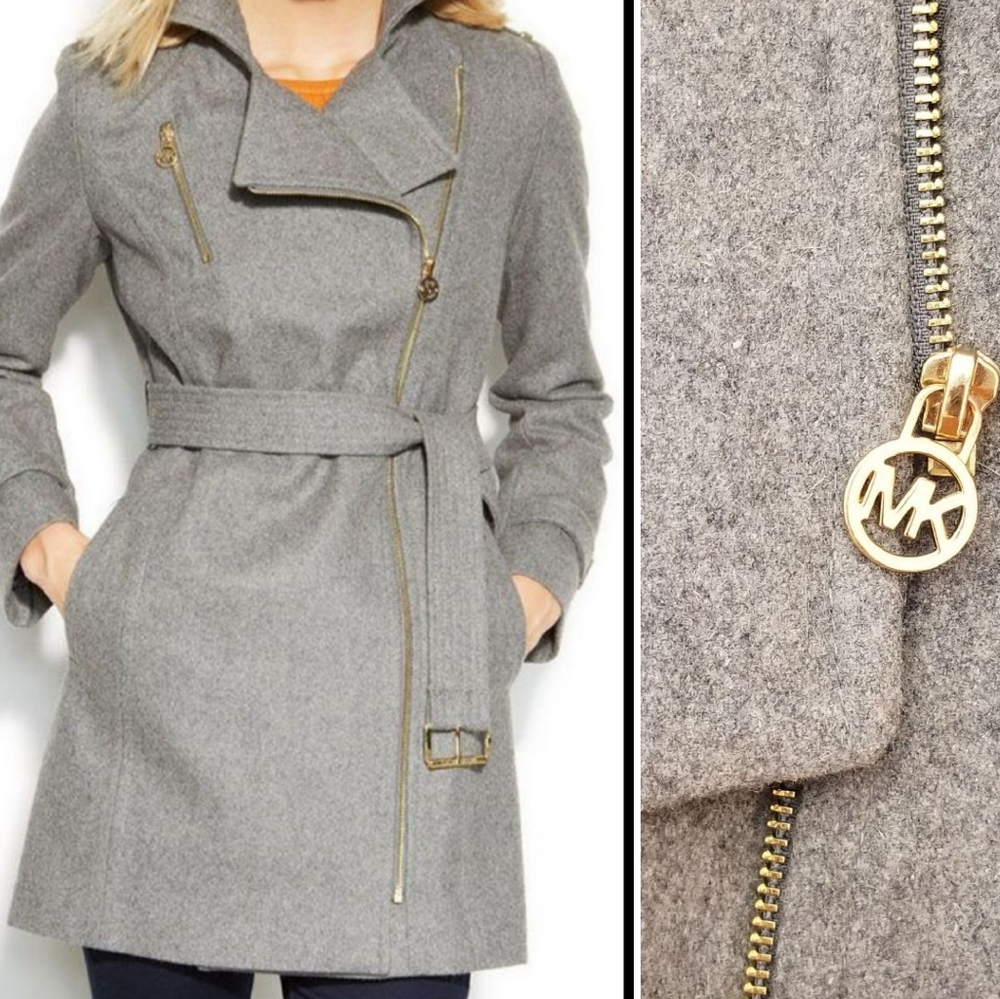 Michael Kors belted asymmetrical wool coat